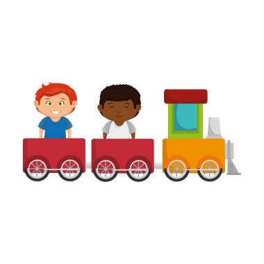 küçük çocuklar ile tren oyuncak