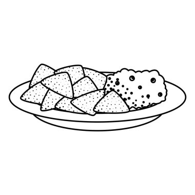 guacamole Meksika yemeği ile lezzetli cips