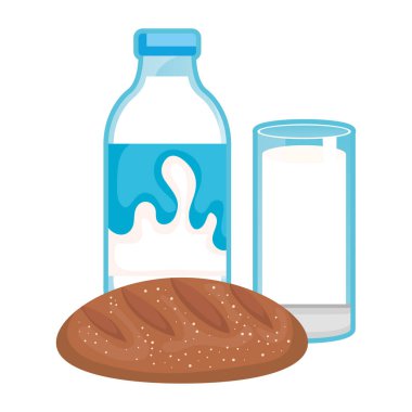 lezzetli süt şişesi ekmek ile