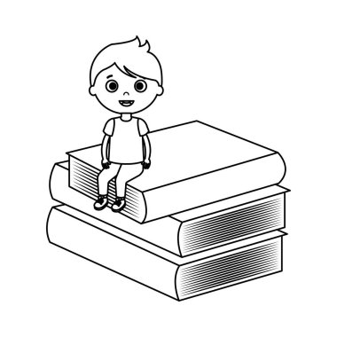 küçük çocuk öğrenci kitap karakteri ile