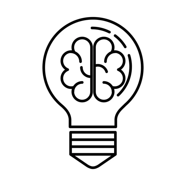 Bulb light with brain storming — Stock Vector
