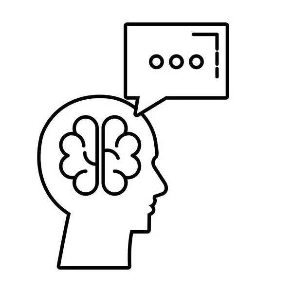 Profiel met hersenen bestorming en toespraak bubble — Stockvector