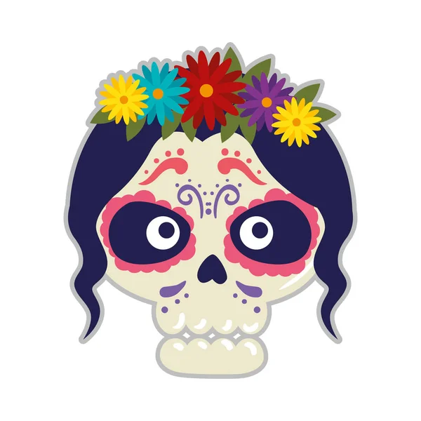 Squelette de personnage tête katrina — Image vectorielle