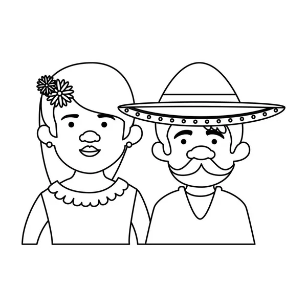 Traditionele Mexicaanse paar tekens — Stockvector