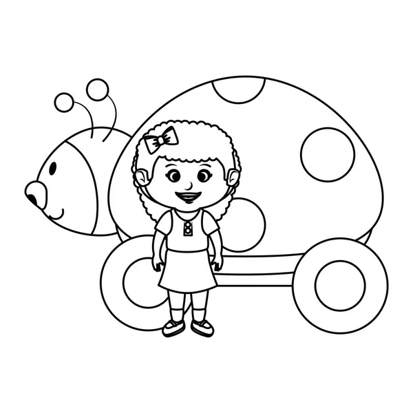 Маленька дівчинка з іграшкою для сонечка — стоковий вектор