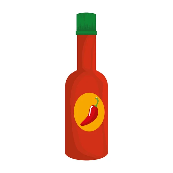 Chilipfeffer Sauce Flasche — Stockvektor