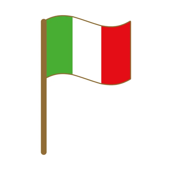 Bandera italiana icono aislado — Vector de stock