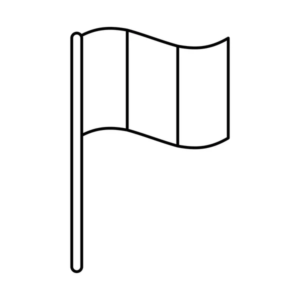 Fekete-fehér zászló elszigetelt ikon — Stock Vector