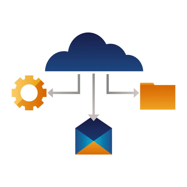 Cloud Computing E-Mail-Einstellungen — Stockvektor