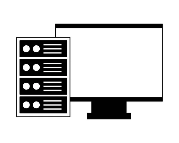 Monitor e custodia del computer — Vettoriale Stock