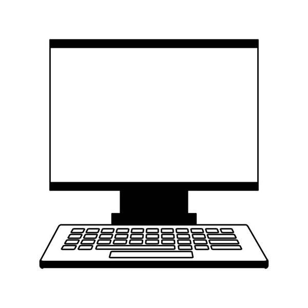 Computadora monitor teclado tecnología dispositivo — Archivo Imágenes Vectoriales