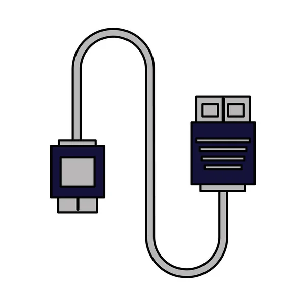 适用于计算机的电缆连接器 — 图库矢量图片