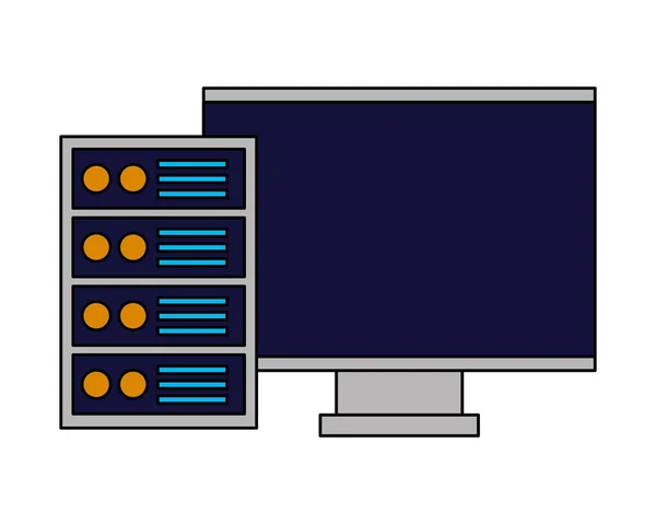 Computermonitor und Gehäuse — Stockvektor