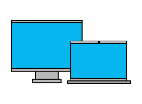 Computador monitor laptop dispositivo — Vetor de Stock