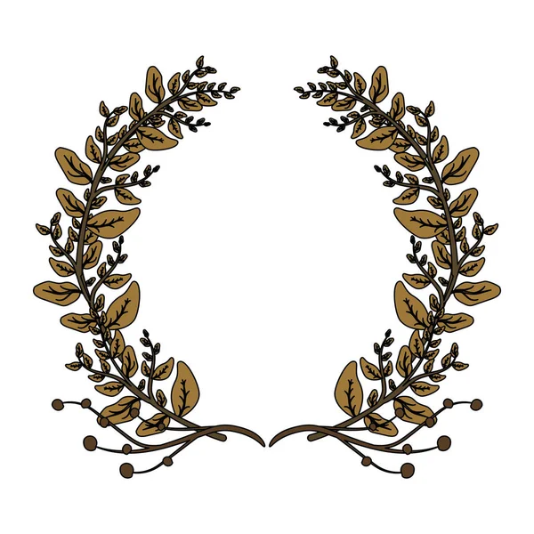 Couronne feuilles feuillage floral — Image vectorielle