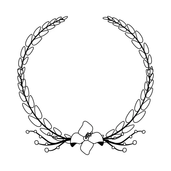 Couronne fleur feuillage floral — Image vectorielle