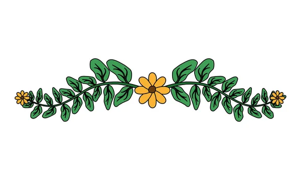 Fleur branche feuilles feuillage — Image vectorielle