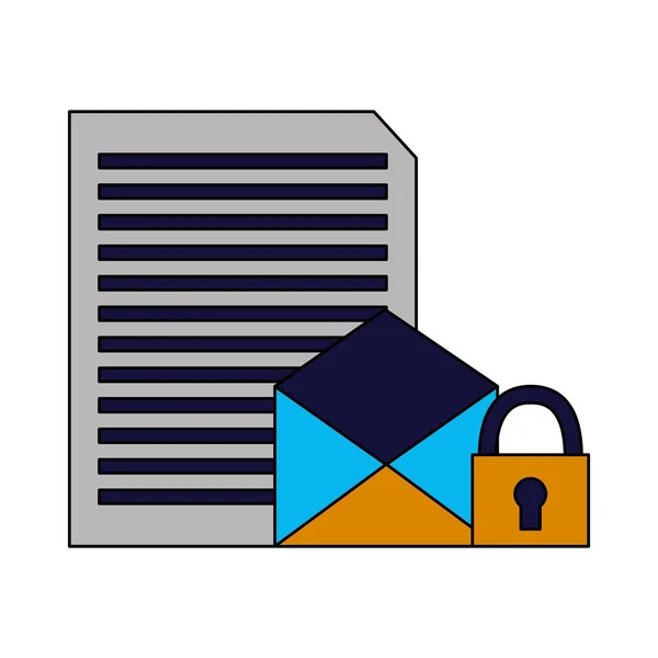 E-mail brief beveiliging documentgegevens — Stockvector