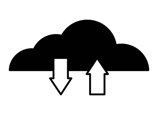 Computação em nuvem upload e download — Vetor de Stock