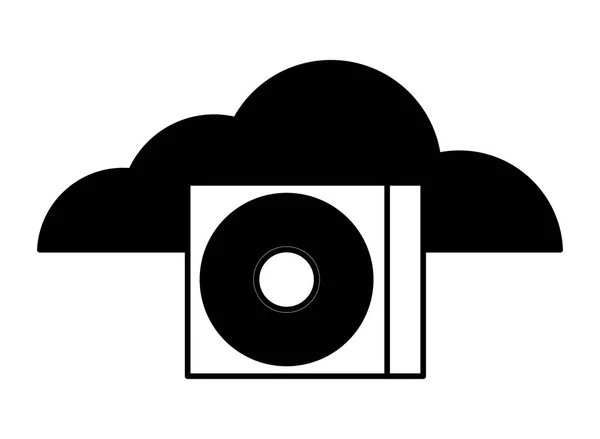 Cloud computing compact disk drive — Stock Vector