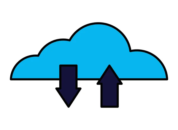 Cloud computing subir y descargar — Archivo Imágenes Vectoriales