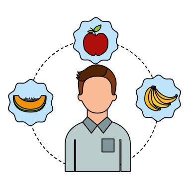 adam ve taze meyve beslenme sağlıklı