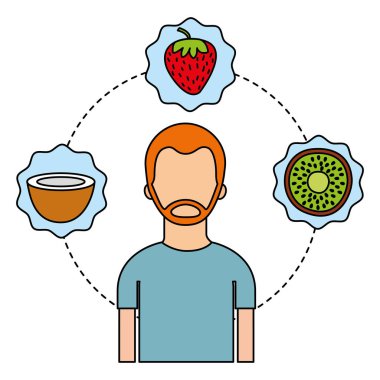 adam ve taze meyve beslenme sağlıklı