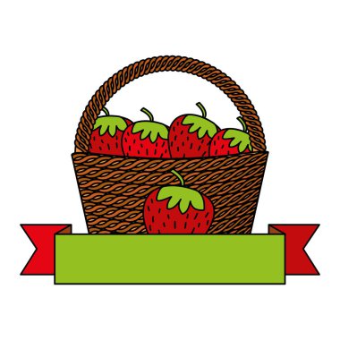 hasır sepet çilek taze afiş