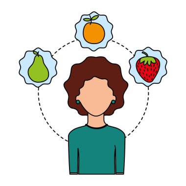 kadın taze meyve beslenme diyet