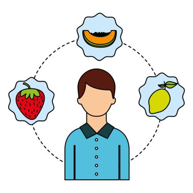 adam ve taze meyve beslenme sağlıklı