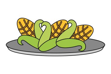 Mısır taze sebze yemek üzerinde