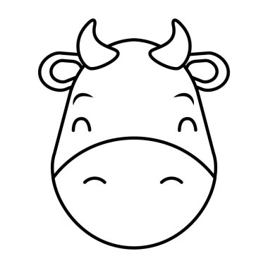 şirin baş inek karikatür hayvan vahşi