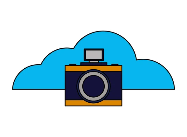 Cloud computing fotografie camera — Stockvector