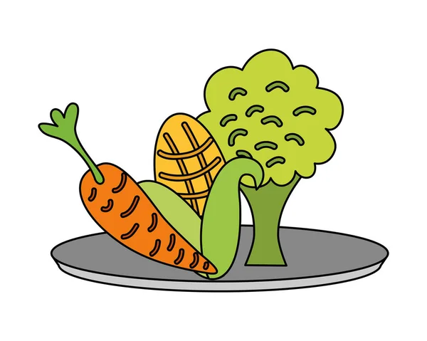 皿の上の新鮮な野菜 — ストックベクタ