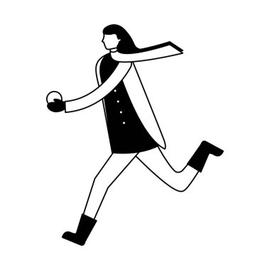 kış giysileri ile kar topu tutan kadın