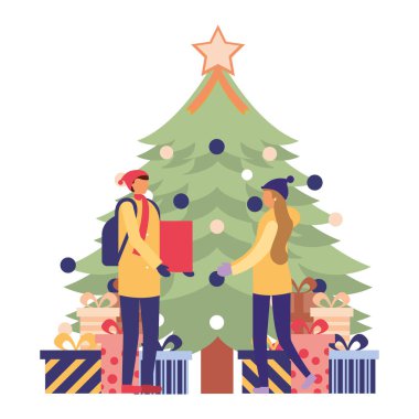 insanlar Noel ağacı süsle