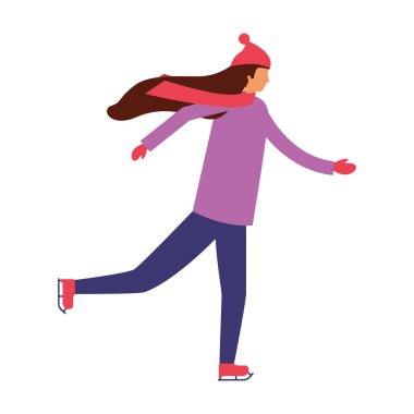 kış giysileri ve buz pateni kadın ile