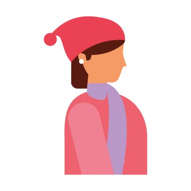 kış giysileri ile kadın yan görünüm