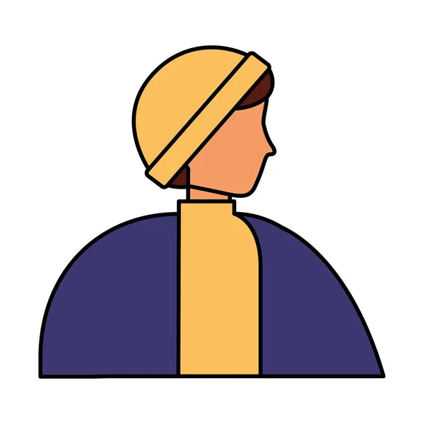 Personnage homme portant des vêtements d'hiver — Image vectorielle