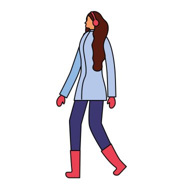 kış giysileri ile duran kadın