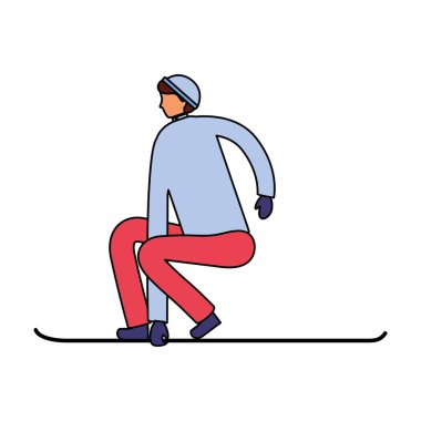 snowboard kış ile pratik adam