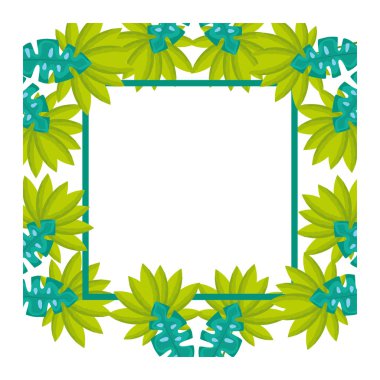 kare kare yapraklar tropikal şablonu