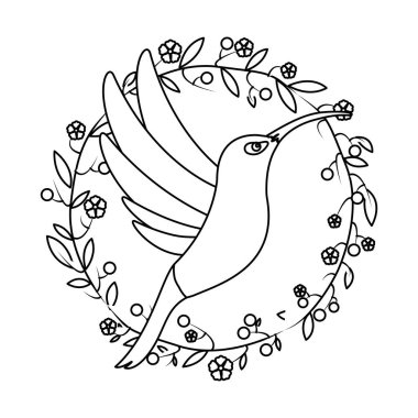 sinek kuşu kuş çiçek çelenk tropikal