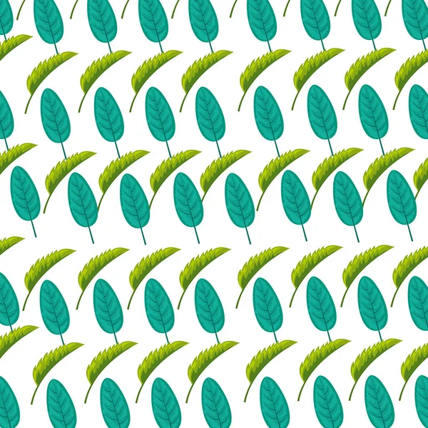 Feuillage vert feuilles fond tropical — Image vectorielle