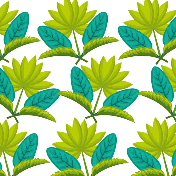 이국적인 자연 잎 열 대 배경 — 스톡 벡터