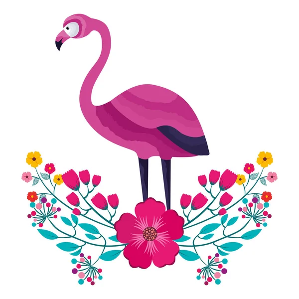 Egzotikus flamingo virág elhagyja a trópusi — Stock Vector