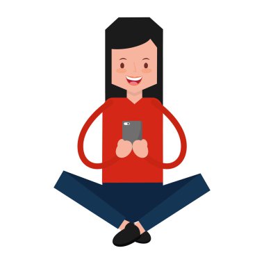 Taşınabilir sosyal medya kullanan kadın