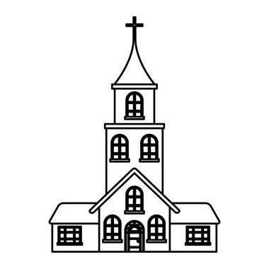 Beyaz arka plan üzerinde kilise bulding