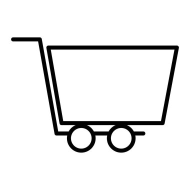 Beyaz arka planda alışveriş arabası