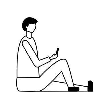 Mobil dijital kullanan adam